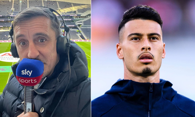 Gary Neville (left) and Gabriel Martinelli