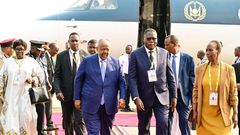 Ismail Omar Guelleh, the President of Djibouti, on arrival at Entebbe International Airport for the ongoing Non-Aligned Movement Summit