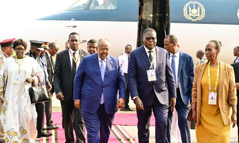 Ismail Omar Guelleh, the President of Djibouti, on arrival at Entebbe International Airport for the ongoing Non-Aligned Movement Summit