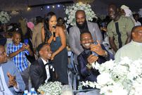 Bobi Wine shares a photo moment with singer Spice Diana