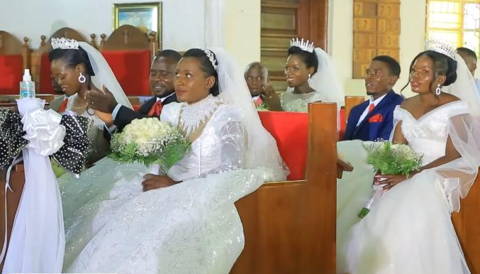 The couple during the church service