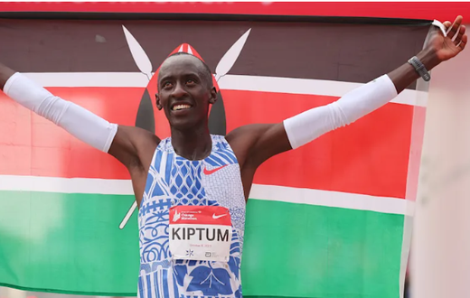 Kelvin Kiptum won the 2023 Bank of America Chicago Marathon with a time of 2:00:35