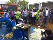 Hon Tumwebaze touring stalls at the function