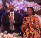 Gen Muhoozi Kainerugaba and his wife Charlotte at the wedding