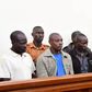 The four suspects in court yesterday