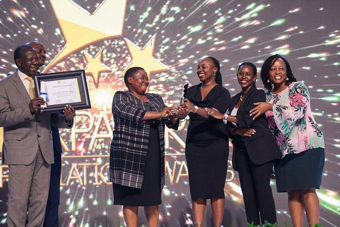 Prime Minister Robinah Nabbanja and Finance Minister Matia Kasaija handed over the awards to the CCBU team