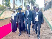 Bobi Wine arriving at KIU for the graduation
