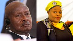 President Yoweri Museveni and Catherine Kusasira
