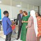HE Ahunna Eziakonwa (green dress), together with Minister Baryomunsi and PS Amina Zawedde touring the ICT hub in Nakawa