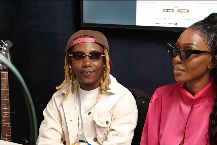 Karole Kasita and Feffe Bussi during the oress conference