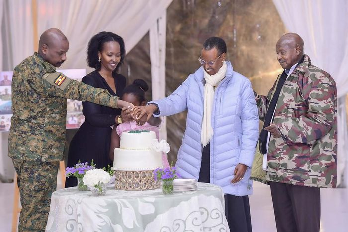 President Yoweri Museveni and First Lady Mama Janet hosted a dinner on Sunday evening, April 28 to celebrate the 50th birthday of the Chief of Defence Forces Gen Muhoozi Kainerugaba.