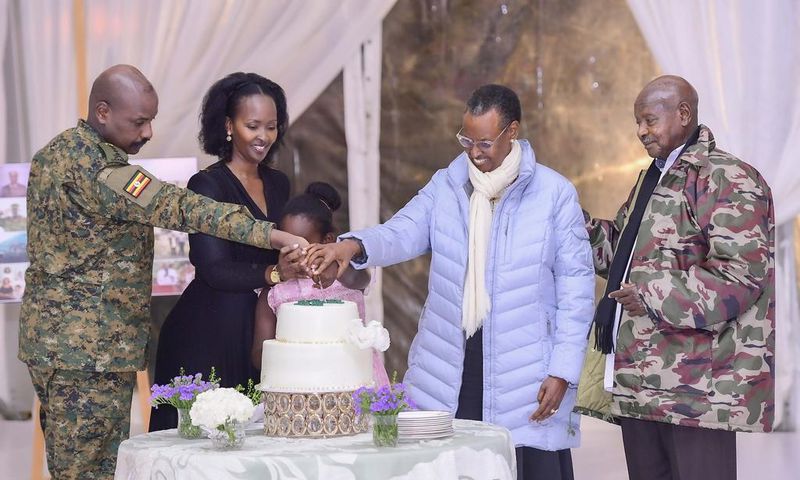 President Yoweri Museveni and First Lady Mama Janet hosted a dinner on Sunday evening, April 28 to celebrate the 50th birthday of the Chief of Defence Forces Gen Muhoozi Kainerugaba.