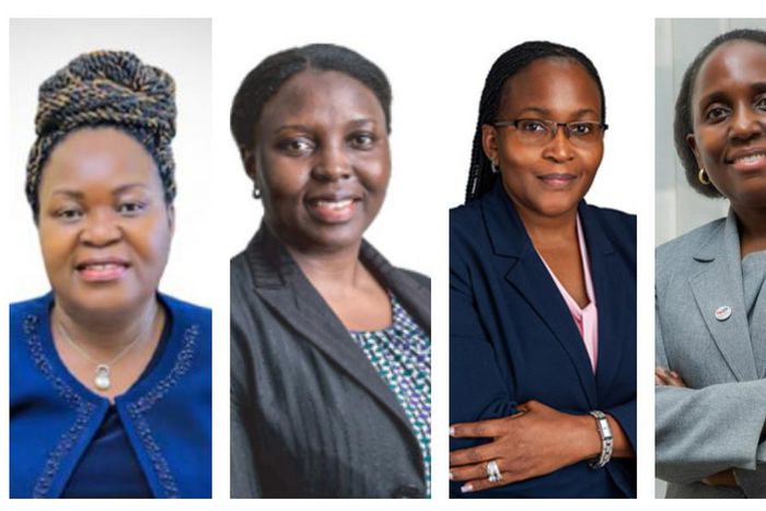 Minister Ruth Nankabirwa, PS Irene Batebe, Proscovia Nabbanja, and Mariam Nampeera