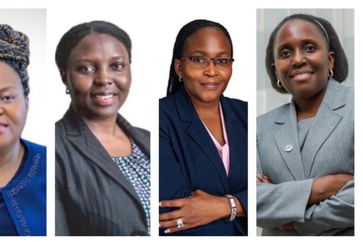 Minister Ruth Nankabirwa, PS Irene Batebe, Proscovia Nabbanja, and Mariam Nampeera