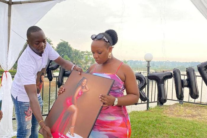 Bruno Betty's woman Nassolo showed no emotions at her surprise birthday