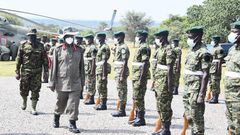 President Museveni arrives for the cabinet retreat in Kyankwanzi