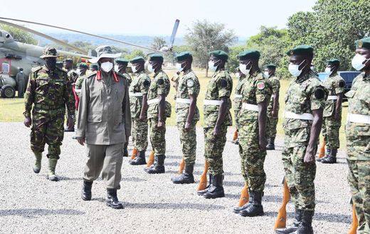 President Museveni arrives for the cabinet retreat in Kyankwanzi