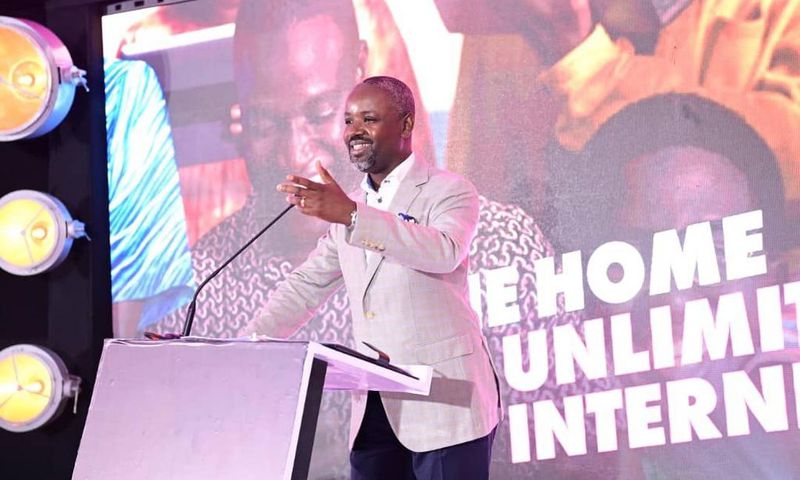 Deputy Speaker speaking at the launch of CanalBox, a new internet provider on the Ugandan market