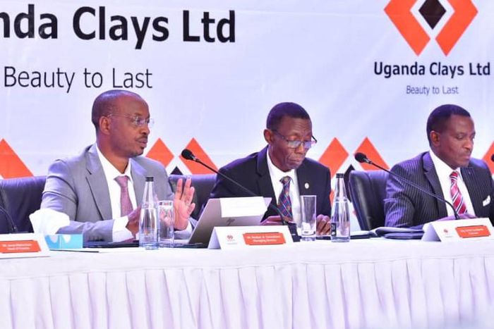 Uganda Clays Executives at their Annual General Meeting on Friday