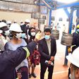 Hon Alice Kaboyo touring the cylinder factory