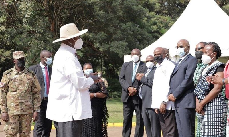 President Yoweri Museveni arriving for the launch of the 2024 population census results