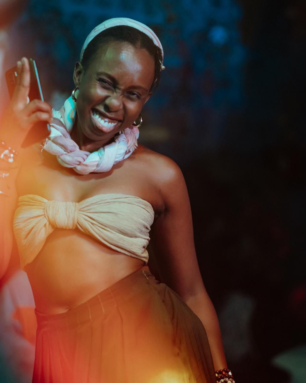 A reveler having a great moment