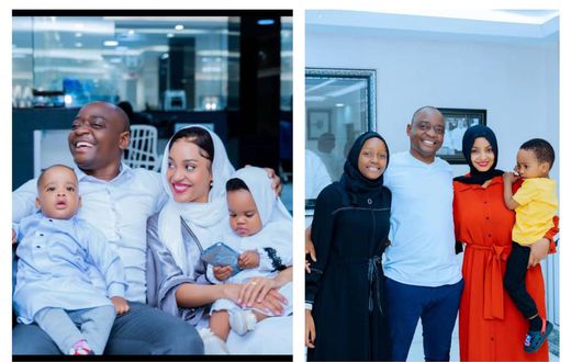 Ham Kiggundu posing with his family