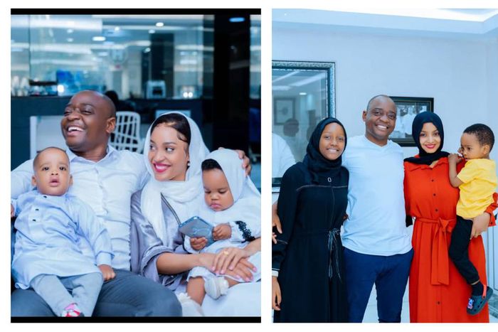 Ham Kiggundu posing with his family