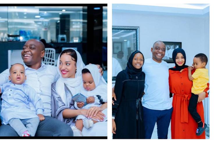 Ham Kiggundu posing with his family