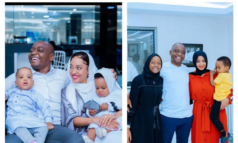 Ham Kiggundu posing with his family