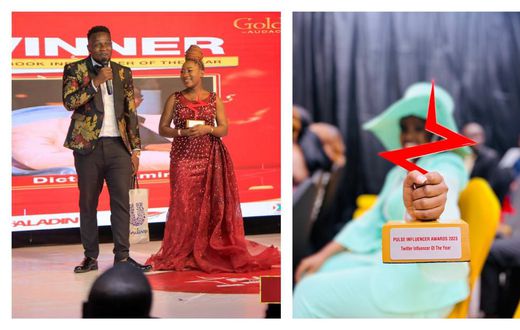 Dictator Amir, winner of the Facebook Influencer of the year was flanked by his partner Chosen Becky while Uwera Lyndah was the Twitter Influencer of the year