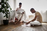 A couple working from home