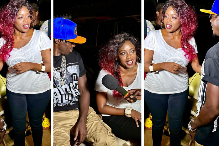 Angella Katatumba can't tell Big Eye at night in Alien Skin's compound/Instagram