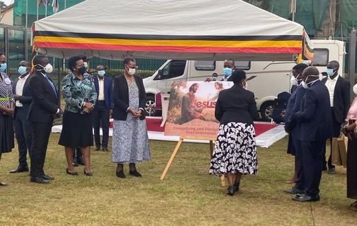 First Lady Janet Museveni officially unveiled the Jesus animated film at Makerere University in Kampala