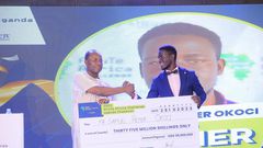 The overall winner Samuel Peter Okoci took home Shs. 35million for his groundbreaking electronic temperature system for chick rearing