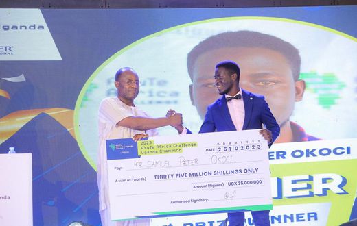 The overall winner Samuel Peter Okoci took home Shs. 35million for his groundbreaking electronic temperature system for chick rearing