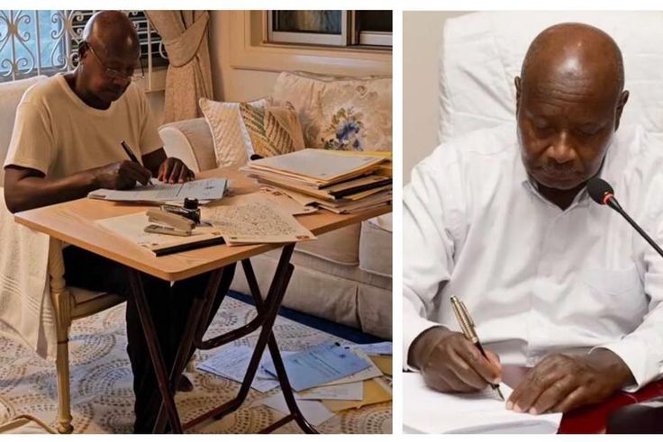 President Yoweri Museveni's photo scribbling notes went viral