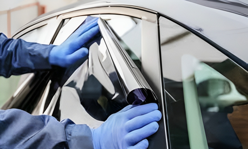 A car window's being tinted