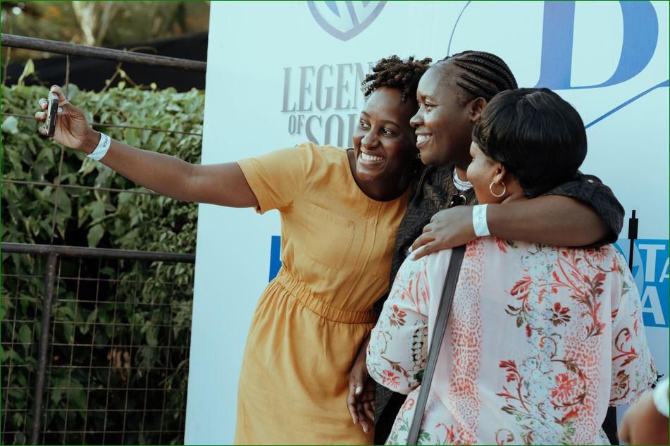 Revellers had selfie moments before the show started