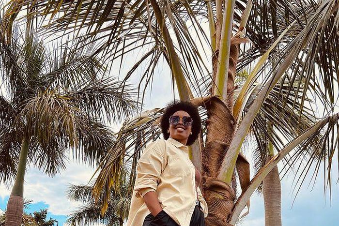 Barbie Kyagulanyi combined formal Monday and casual Friday at the beach/Instagram