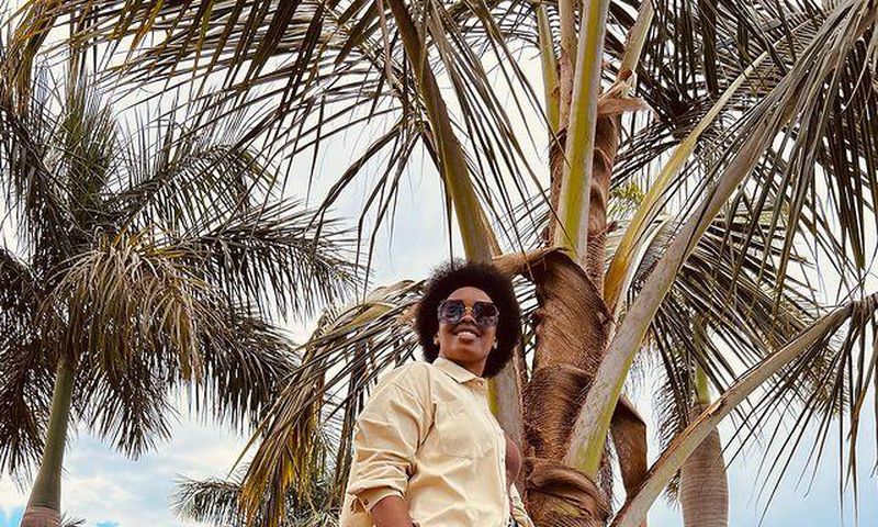 Barbie Kyagulanyi combined formal Monday and casual Friday at the beach/Instagram
