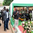 Thomas Tayebwa speaking to mourners at Kato Lubwama's home