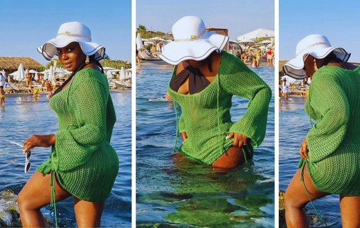 Throw away your beach sarong wrap for Iryn Namubiru's crochet beach cover-up/Instagram