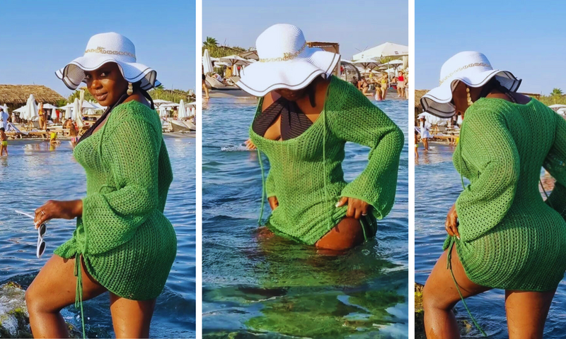 Throw away your beach sarong wrap for Iryn Namubiru's crochet beach cover-up/Instagram