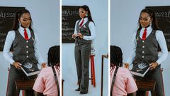 Reycho Rey stunning pinstripe suit in teaser for her 'biggest song 2023'/Instagram
