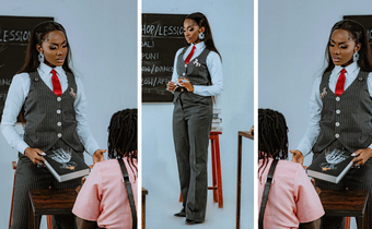Reycho Rey stunning pinstripe suit in teaser for her 'biggest song 2023'/Instagram