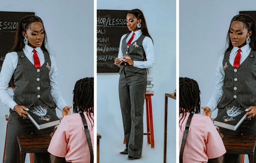Reycho Rey stunning pinstripe suit in teaser for her 'biggest song 2023'/Instagram