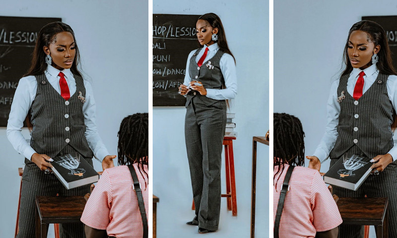 Reycho Rey stunning pinstripe suit in teaser for her 'biggest song 2023'/Instagram