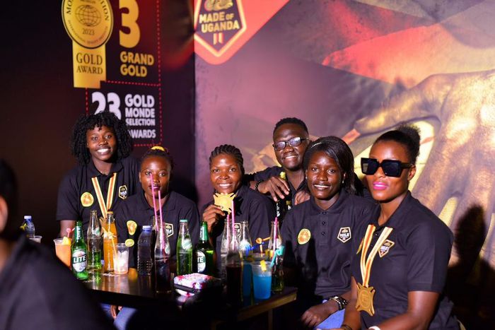 The Lady cranes show off their gold medals last night