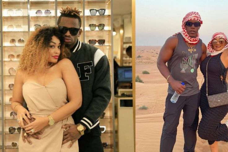 Left: Zari with Platinumz. Zari and Shakib.